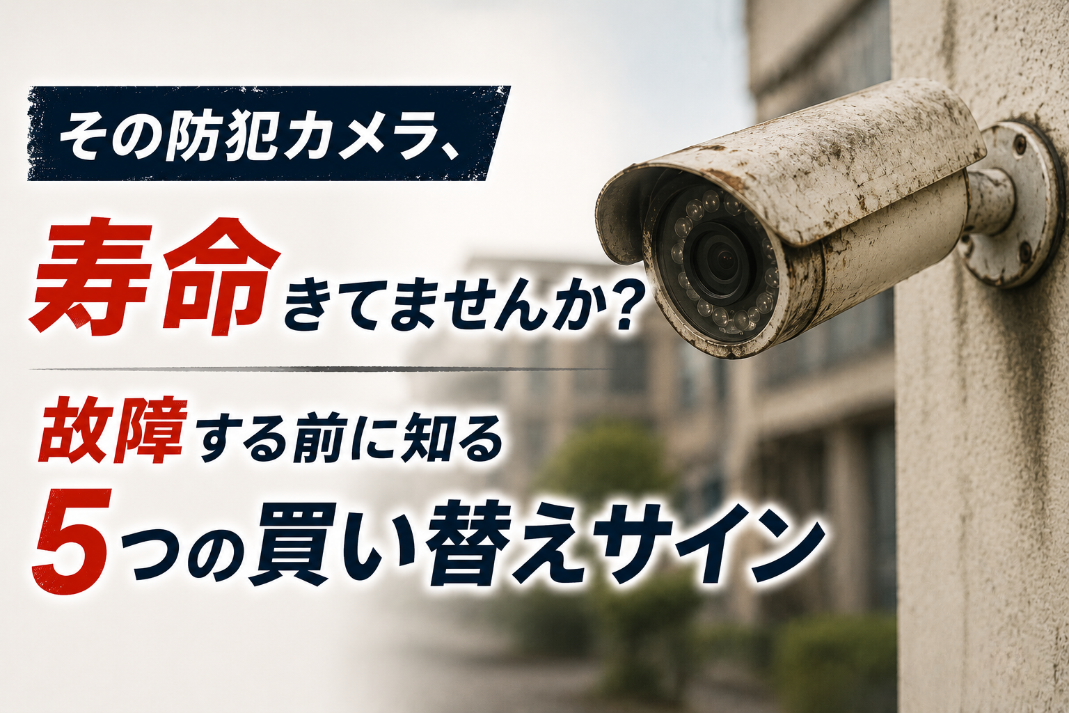 その防犯カメラ、寿命きてませんか？故障する前に知る5つの買い替えサイン
