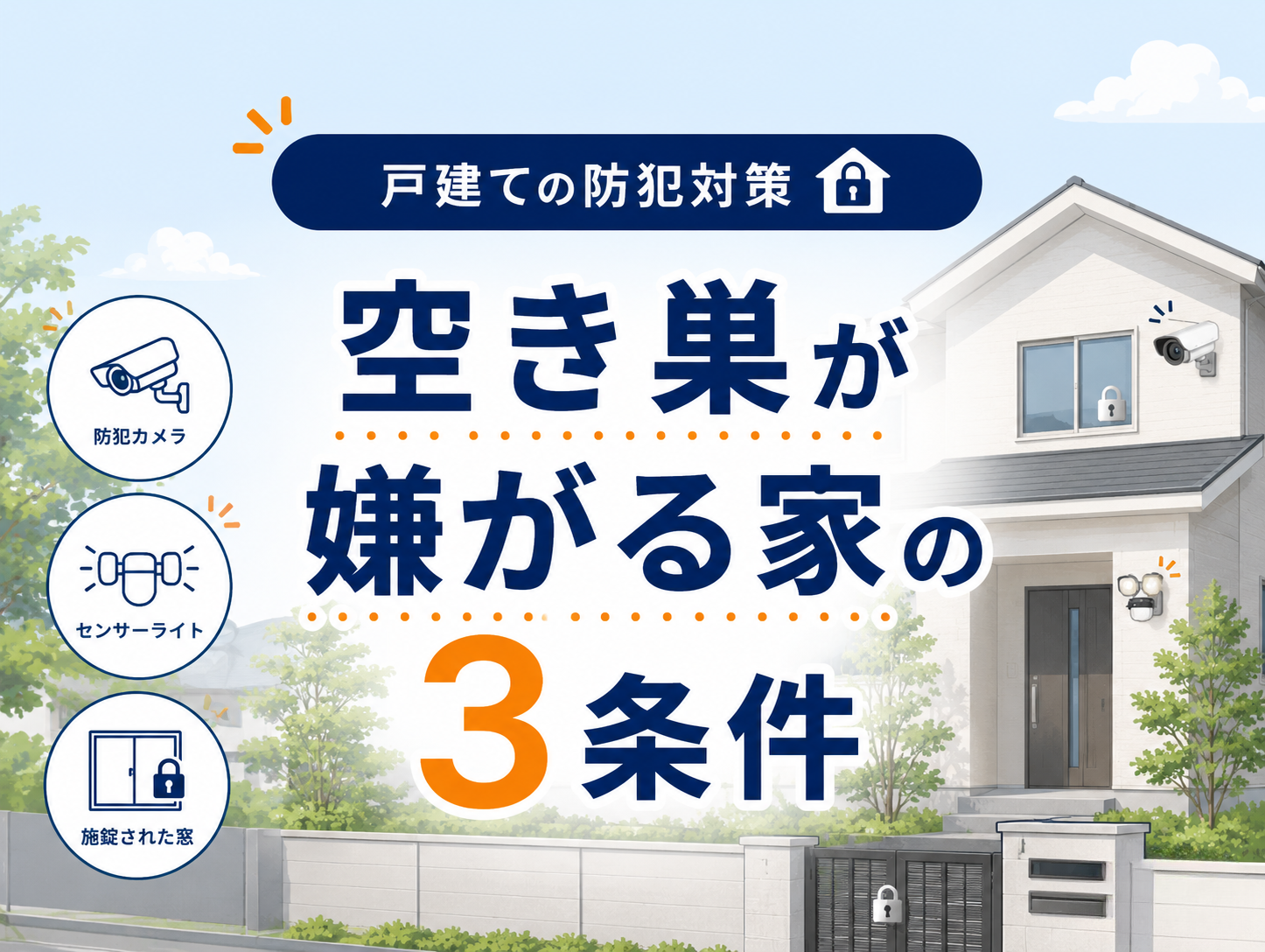 空き巣が嫌がる家の3条件｜防犯設備士が教える戸建ての防犯対策