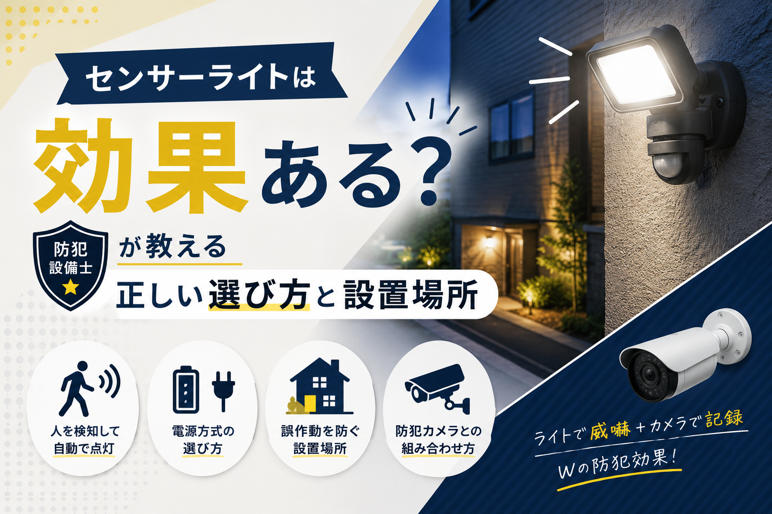 センサーライトは効果ある？防犯設備士が教える正しい選び方と設置場所