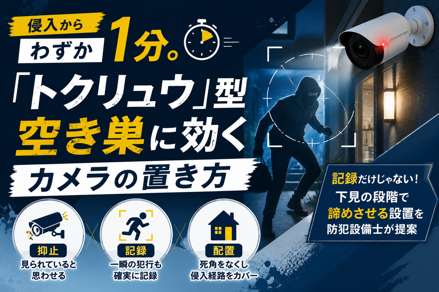 侵入からわずか1分！「トクリュウ」型空き巣に効くカメラの置き方