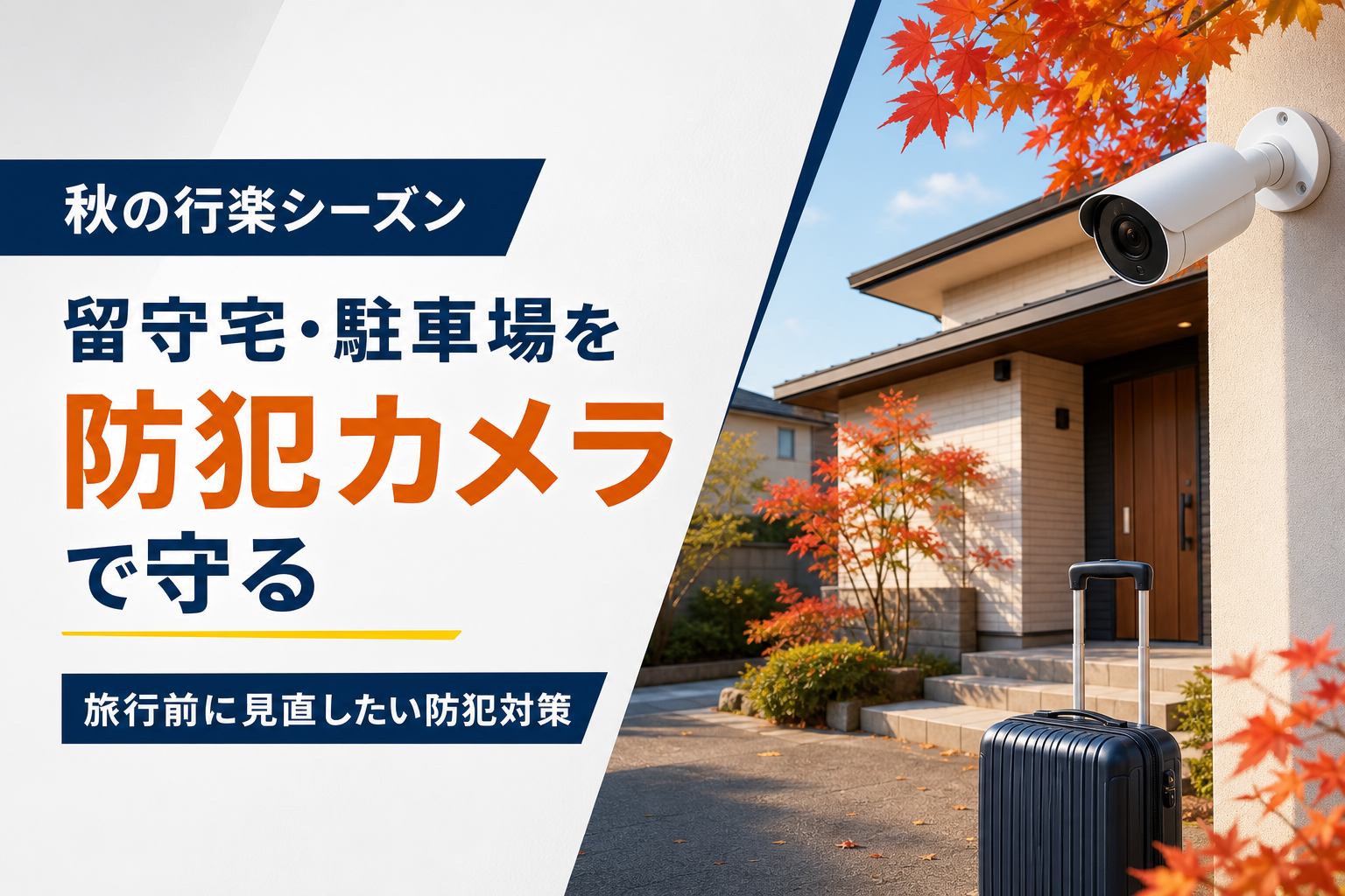 【秋の行楽】留守中の家・店舗・駐車場を防犯カメラで守る